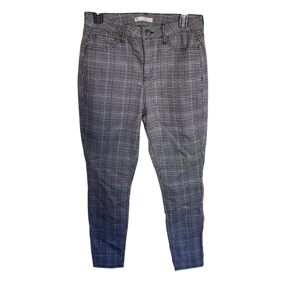 So High Rise Plaid Jeggings Houndstooth Size 9 29W Cotton Blend
